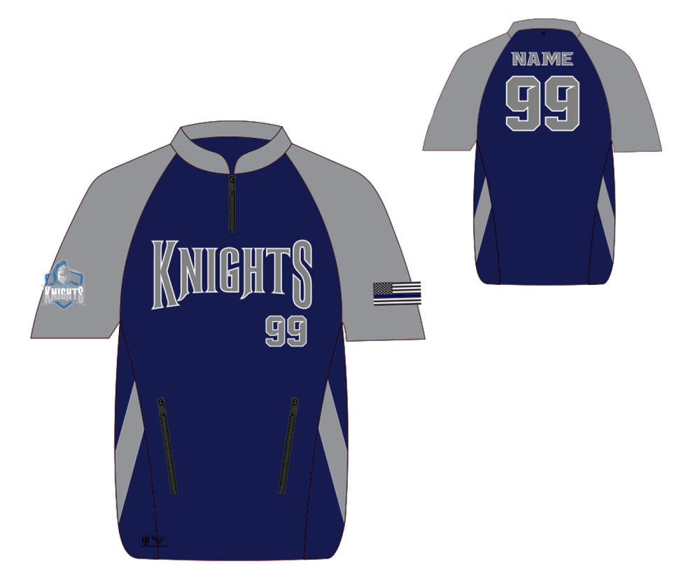 BLUE KNIGHTS 1/4 ZIP SHORT SLEEVE PERFORMANCE CAGE JACKET  by PACER