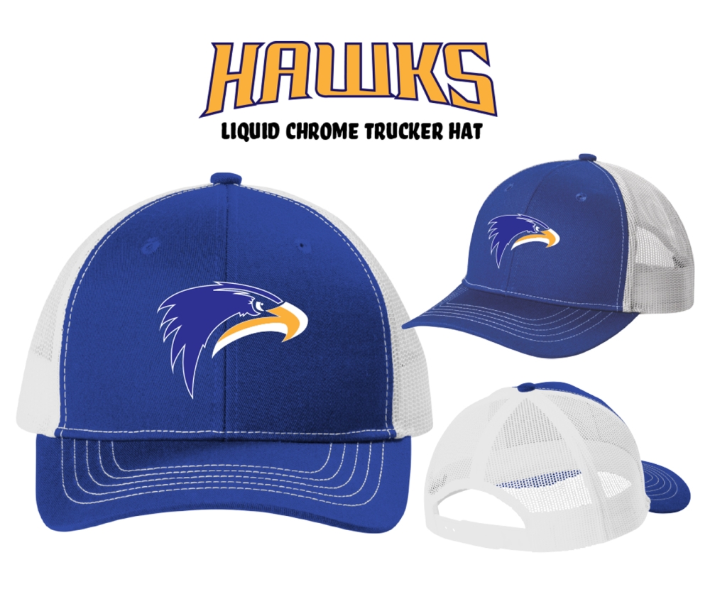 MANCHESTER HAWKS LIQUID CHROME TRUCKER HAT by PACER