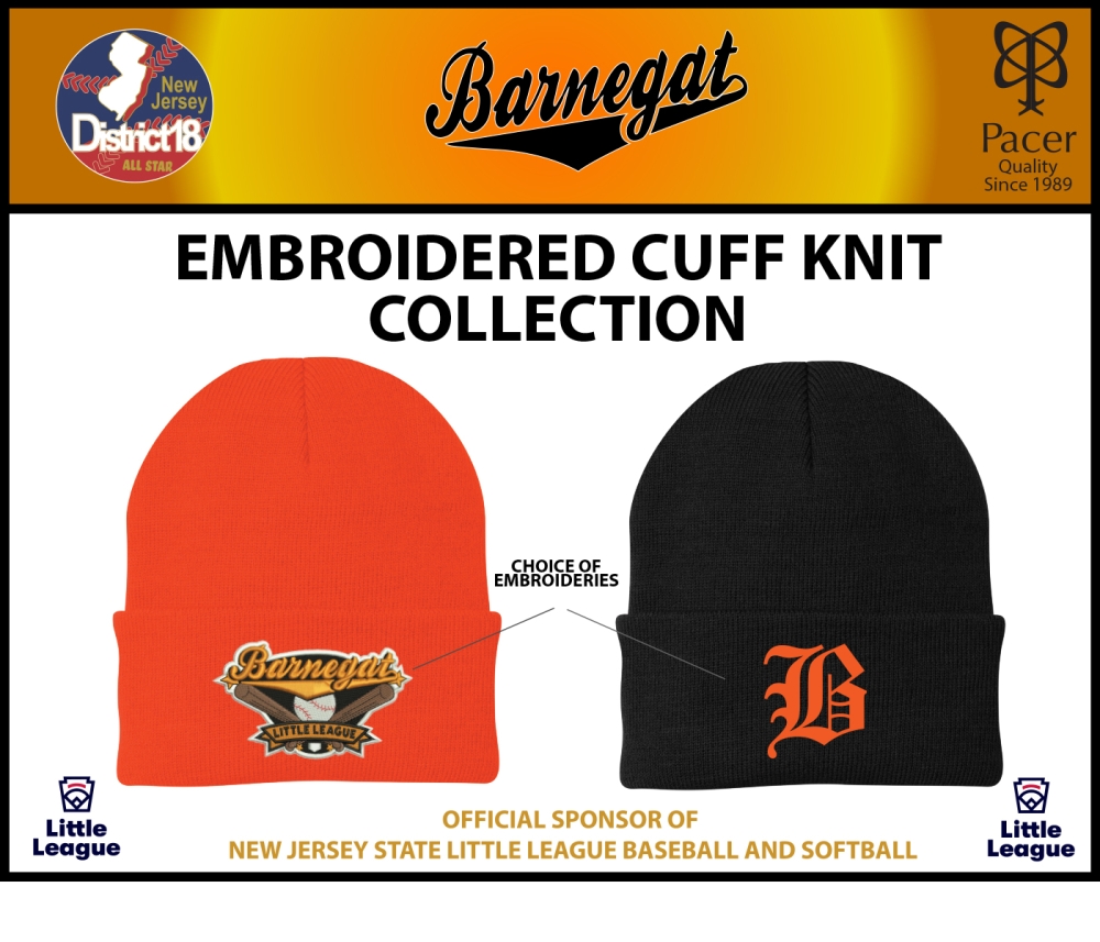 BARNEGAT LITTLE LEAGUE EMBROIDERED CUFF KNIT COLLECTION by PACER
