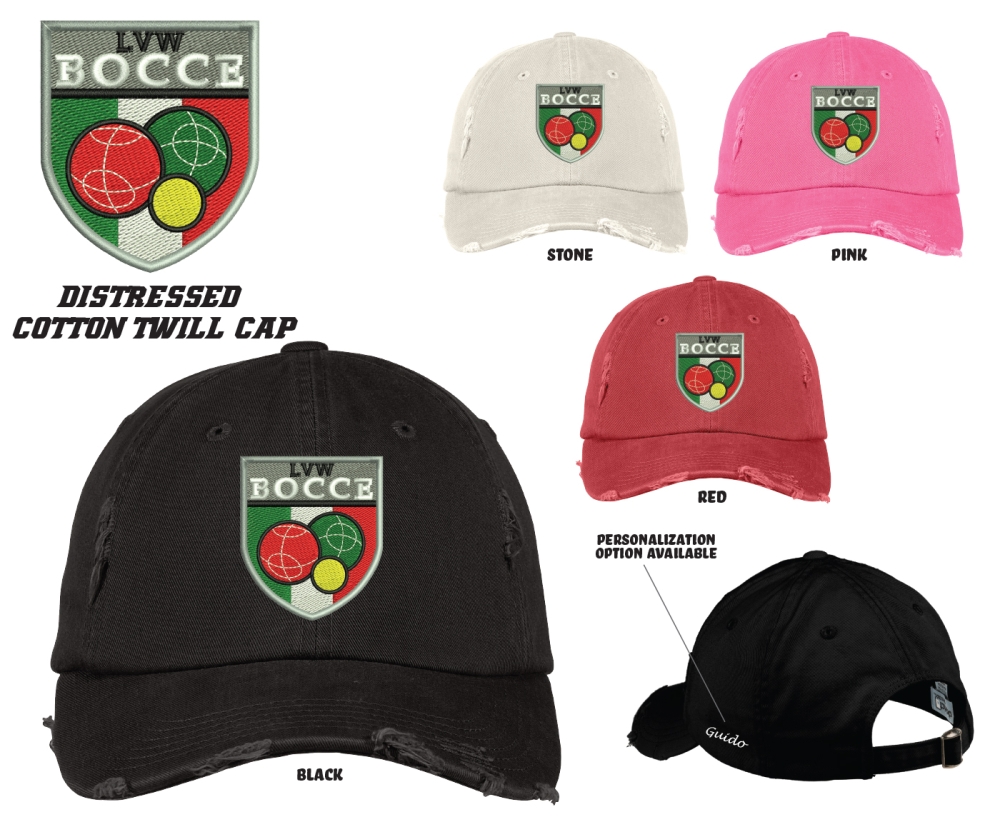 LVW BOCCE EMBROIDERED DISTRESSED CAP by PACER