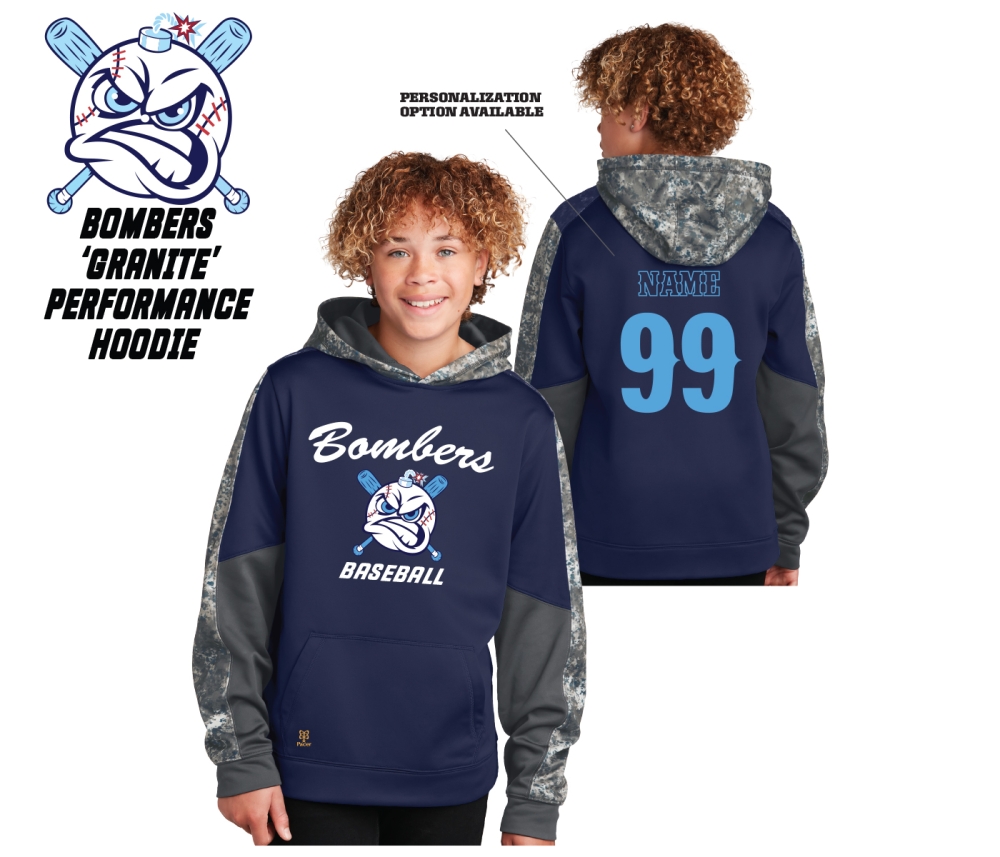 NHLL BOMBERS GRANITE PERFORMANCE FLEECE HOODIE by PACER