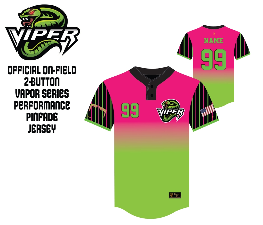 PIT-VIPERS 2025 ON-FIELD 2-BUTTON VAPOR SERIES PINFADE JERSEY by PACER
