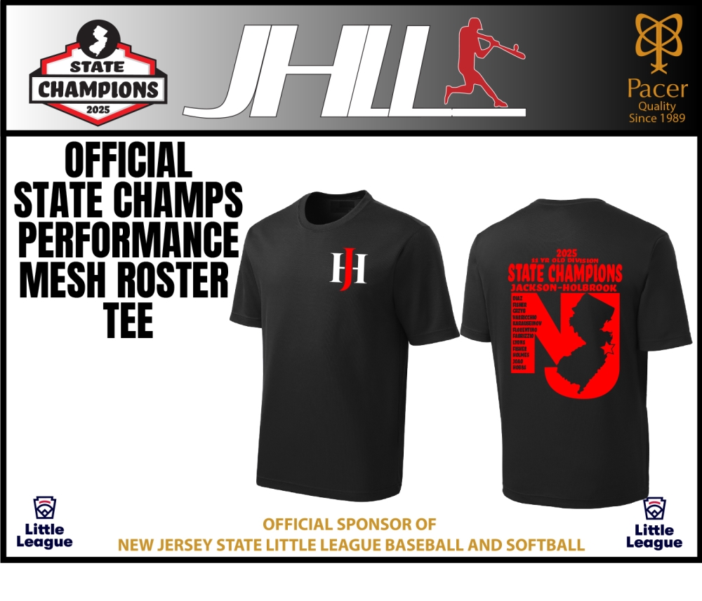 JHLL OFFICIAL STATE CHAMPIONSHIP PERFORMANCE MESH ROSTER TEE by PACER