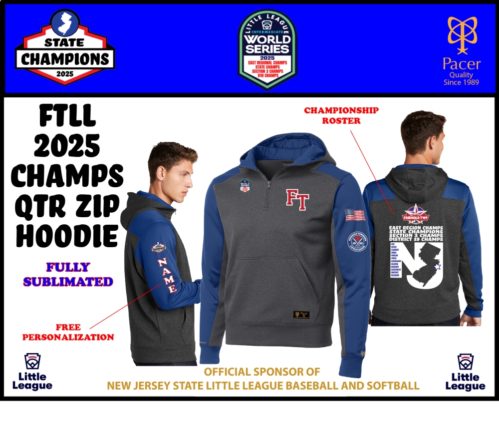 FTLL OFFICIAL CHAMPIONSHIP QTR ZIP ROSTER HOODIE by PACER