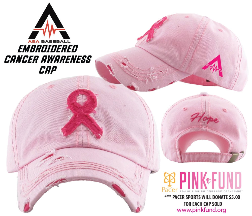 ASA CANCER AWARENESS DISTRESSED PINK-FUND CAP by PACER