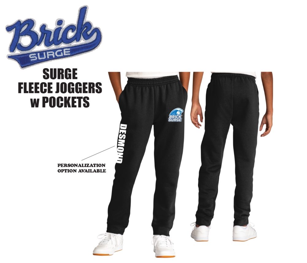 SURGE OFFICIAL FLEECE JOGGERS w POCKETS by PACER