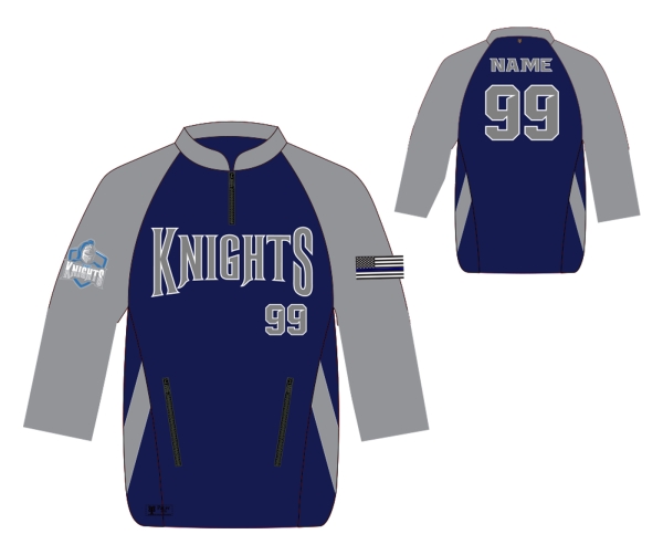 BLUE KNIGHTS 1/4 ZIP LONG SLEEVE PERFORMANCE CAGE JACKET  by PACER