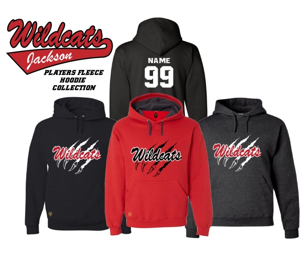 JACKSON WILDCATS OFFICIAL PLAYER FLEECE PULLOVER HOODIE by PACER