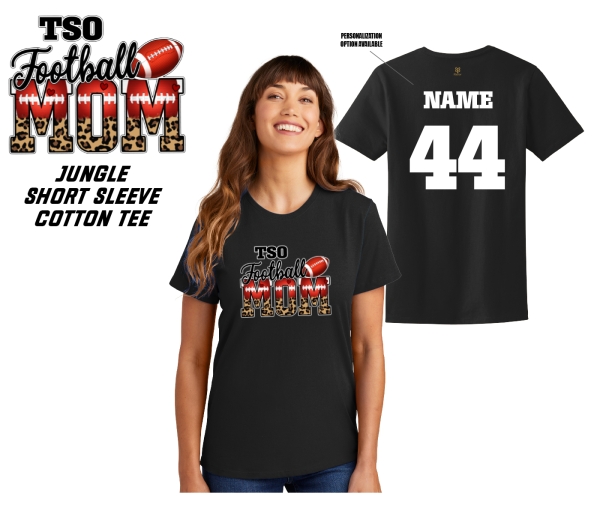 TSO FOOTBALL MOM JUNGLE PRINT SHORT SLEEVE COTTON TEE by PACER