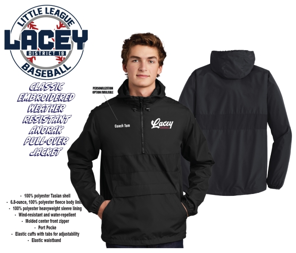 LLL EMBROIDERED ALL-WEATHER POCKETED ANORAK by PACER