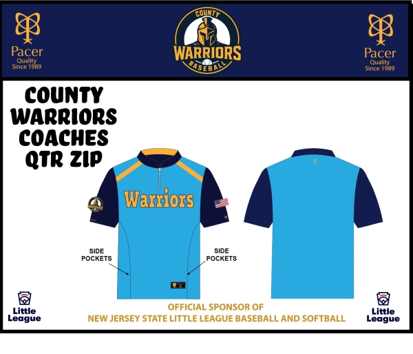 CW OFFICIAL ON-FIELD QTR ZIP SS PERFORMANCE CAGE JERSEY  by PACER