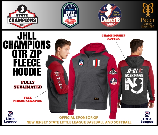 JHLL OFFICIAL CHAMPIONSHIP QTR ZIP ROSTER HOODIE by PACER
