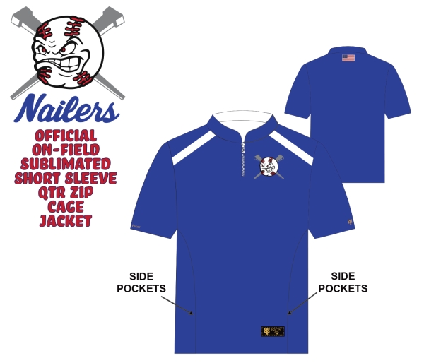 NAILERS FULLY SUBLIMATED LIGHTWEIGHT QTR ZIP CAGE JACKET   by PACER