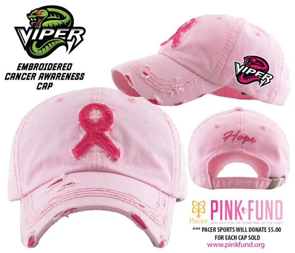 VIPERS CANCER AWARENESS DISTRESSED PINK-FUND CAP by PACER