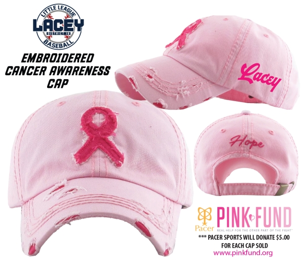 LLL CANCER AWARENESS DISTRESSED PINK-FUND CAP by PACER