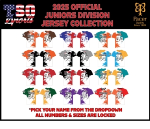 TSO FOOTBALL 2025 JUNIORS DIVISION NEW PLAYERS JERSEY by PACER