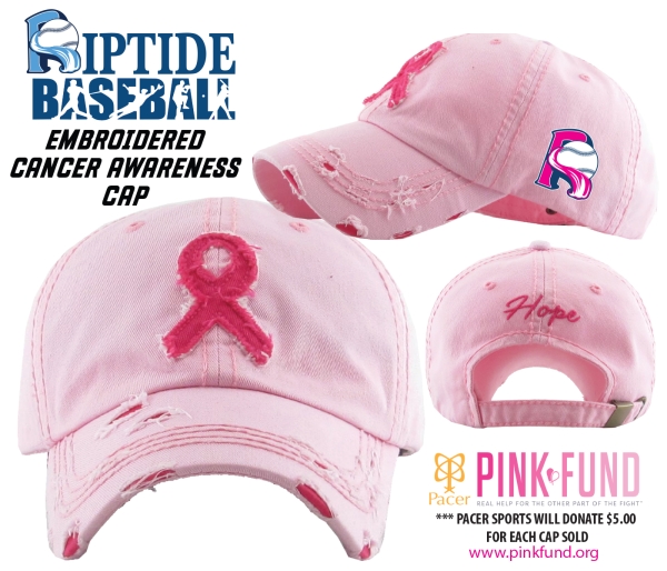 RIPTIDE CANCER AWARENESS DISTRESSED PINK-FUND CAP by PACER